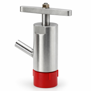 Игольчатый лабораторный вентиль из нержавеющей стали с боковым штуцером и Т-образной ручкой